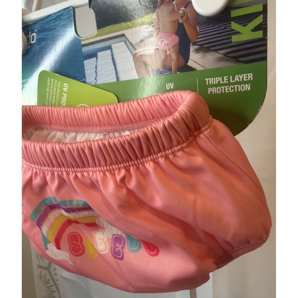 Speedo UV Swim Diaper with Snaps Pink Triple Layer Protection Size M (18-22lbs)